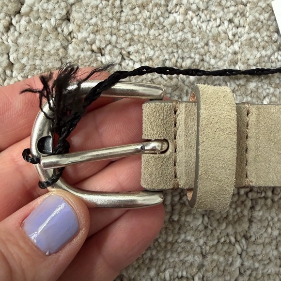 Isabel Marant Zap Skinny Beige Belt with Silver Studs - Picture 6 of 9